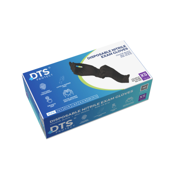 Doos met 100 zwarte DTS nitrilhandschoenen - Verpakking van 10 stuks 