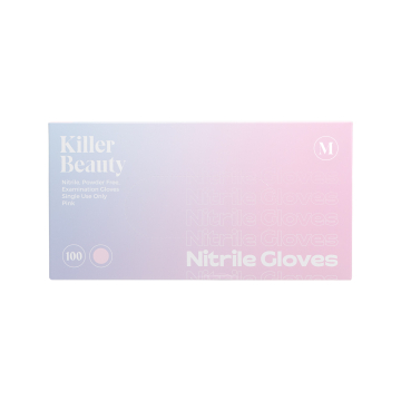 Doos met 100 Killer Beauty Roze Nitril handschoenen - Doos van 10