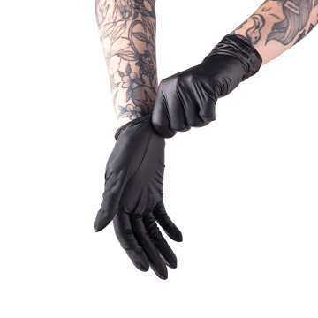 Doos met 100 Saferly Black Nitrilhandschoenen
