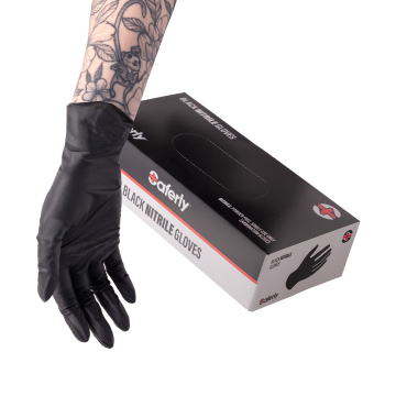 Doos met 100 Saferly Black Nitrilhandschoenen - Doos van 10
