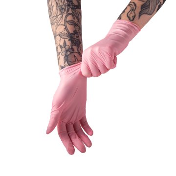 Doos met 100 Saferly Pink Nitrilhandschoenen