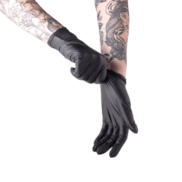 Doos met 100 Saferly Black Latexhandschoenen