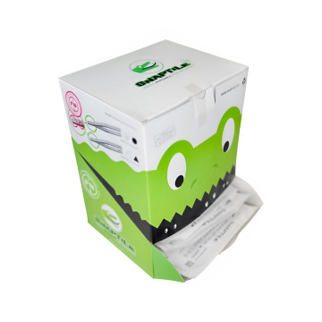 Doos met 100 Snaptile Steriele wegwerp ronde open piercingtang