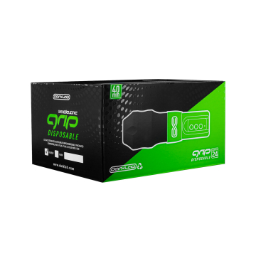 Doos met 24 FK Irons zwarte rubberen wegwerpgrepen (Breed)