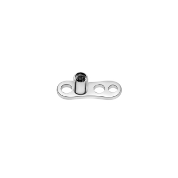 Tilum 14G titanium huidanker - 2 mm verhoging - basis met 3 gaten - 14G