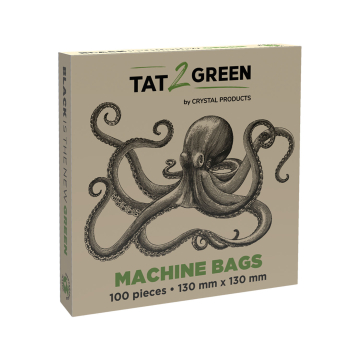 Doos met 100 Tat2Green - Zwarte machinezakken- 130mm x 130mm