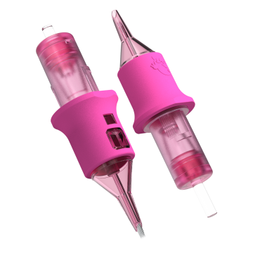 Box of 50 Ghost Pink Needle Cartridges - Tight Liners Long Taper