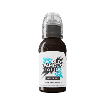 World Famous Limitless tatoveringsblæk - Dark Brown 3 30 ml