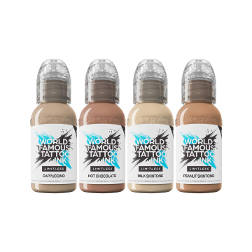 World Famous Limitless tatoveringsblæk - Santucci Skin Tone Set - 4x 30 ml