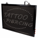 Ophangbare (met Ketting) Tattoo Studio Tattoo + Piercing LED Bord