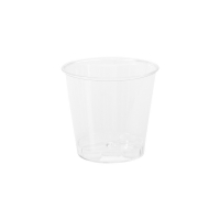 Pak van 100 Plastic Mini Spoelbekers 20ml - Doorzichtig