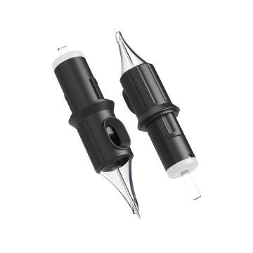 Doos met 20 Ghost Black Needle Cartridges - Fine Shader Long Taper