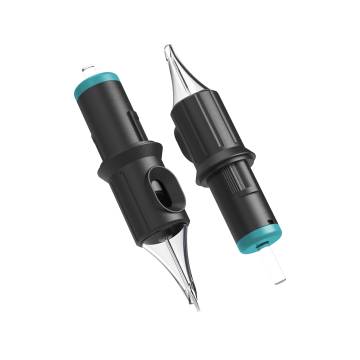 Doos met 20 Ghost Black Needle Cartridges - Hollow Liner Long Taper