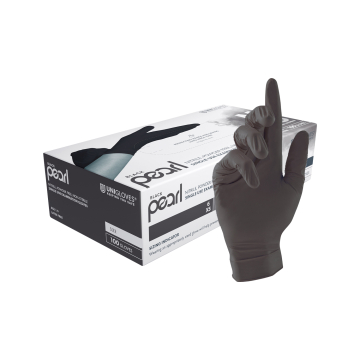 Doos met 100 Unigloves Black Pearl Nitril handschoenen