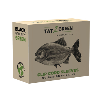 Doos met 200 Tat2Green - Zwarte voorgesneden clipsnoerhoezen