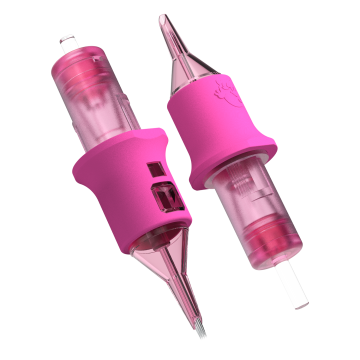 Doos met 20 Ghost Pink Naaldpatronen - Hollow Liner Long Taper