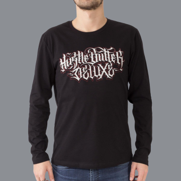 Luxe Hustle Wear Long Sleeve T-Shirt El Whyner 'Hustle Butter Deluxe' in Zwart