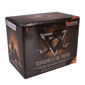 Gemengde Doos met 25 Killer Ink Wegwerp Grip / Tip 19mm Tubes Voorverpakt met Precision 0.35MM Naalden