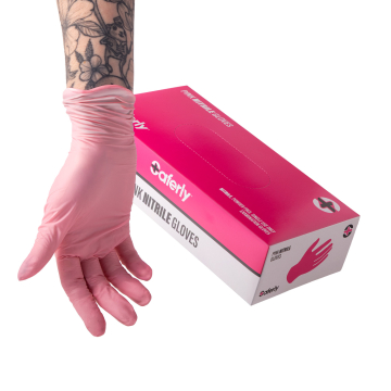 Doos met 100 Saferly Pink Nitrilhandschoenen - Doos van 10