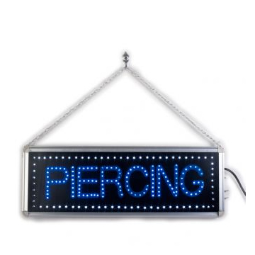 Ophangbaar (aan Ketting) Tattoo Studio Piercing LED Studio Bord