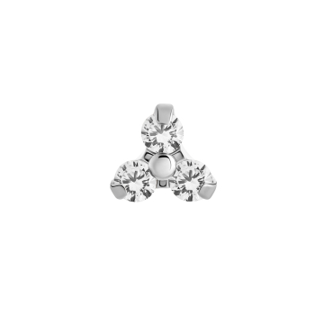 Tilum Internally Threaded Titanium Jewelled Trinity Top - Small