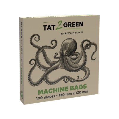 Doos met 100 Tat2Green - Zwarte machinezakken- 130mm x 130mm
