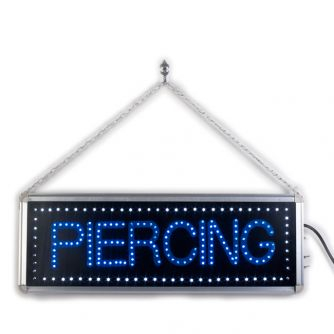 Ophangbaar (aan Ketting) Tattoo Studio Piercing LED Studio Bord