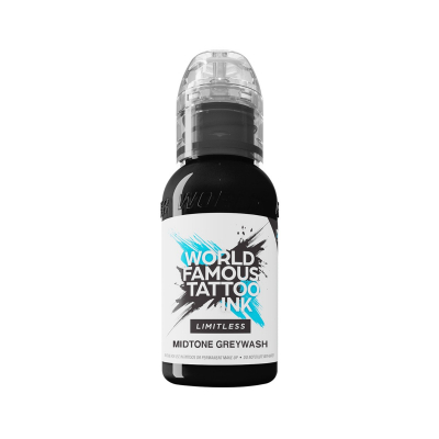 World Famous Limitless Tattoo Ink - Limitless Midtone Grey Wash 30ml