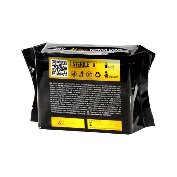 Pack of 20 Advance Tattoo Biodegradable Wipes