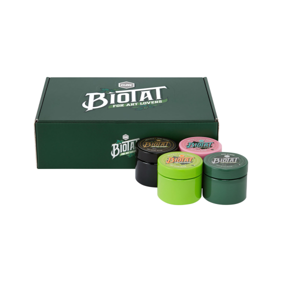 Displaydoos met 12 verschillende BIOTAT Tattoo Soft Butter 50ml 
