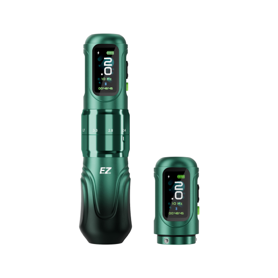 EZ P6 draadloze tattoo-pen met extra batterij - Groen verloop