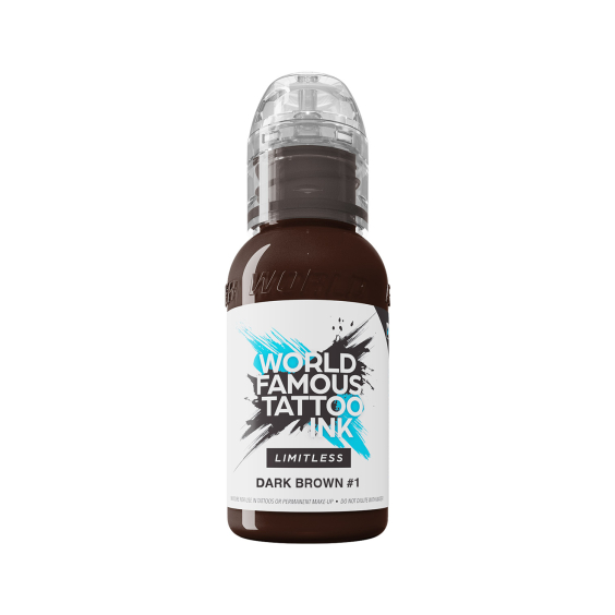 World Famous Limitless tatoveringsblæk - Dark Brown 1 30 ml