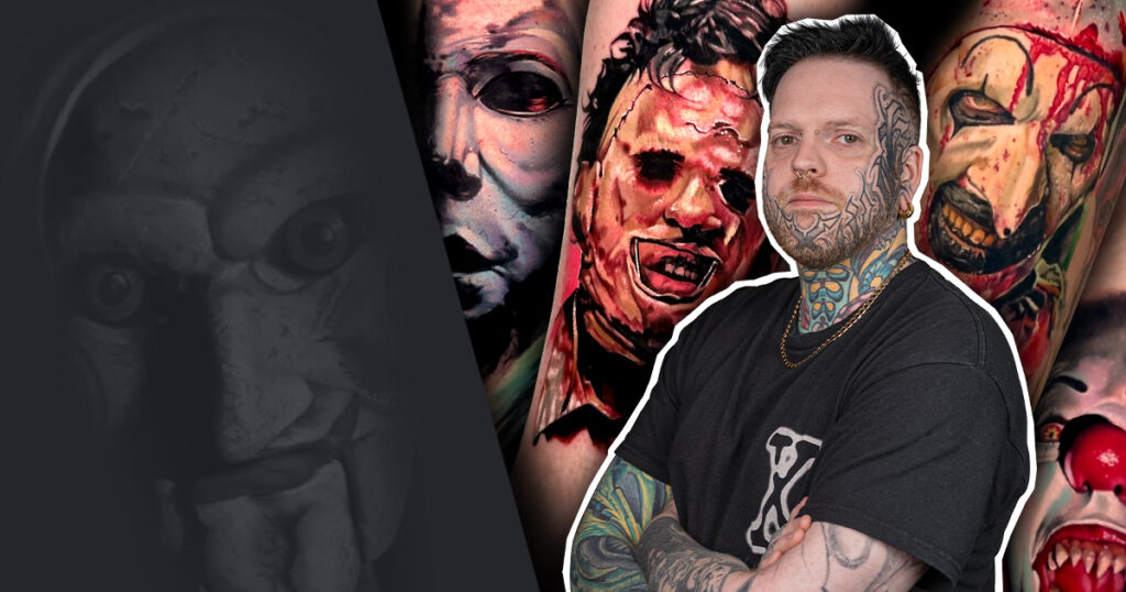 Een horrorportret tatoeëren met Rare Candy