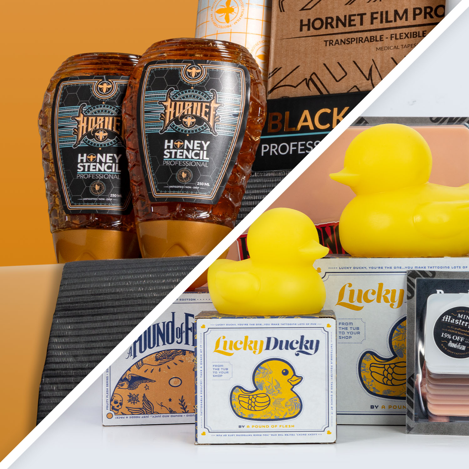 Hornet Honey-tattoobenodigdheden en A Pound of Flesh-oefenhuiden