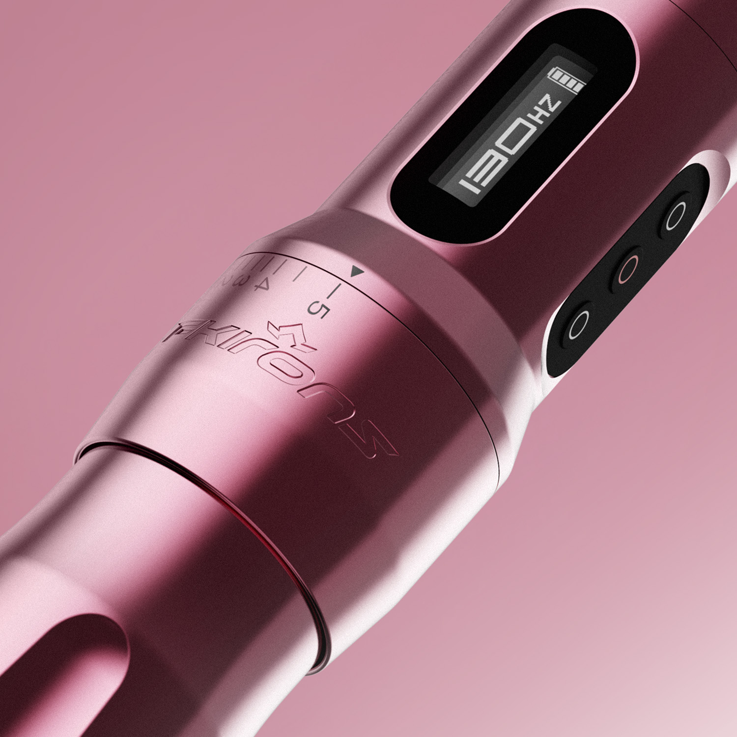 Een roze FK Irons-tatoeagemachine